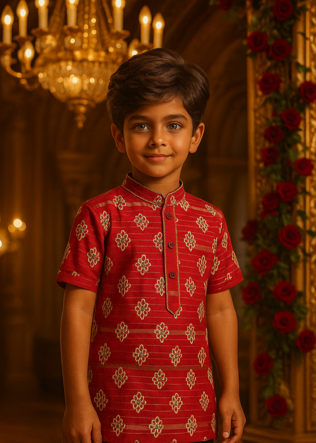 RAJMAHAL LUXE – Premium Cotton Boys Short Sleeve Kurta | 11 Colors | Sizes 18–32