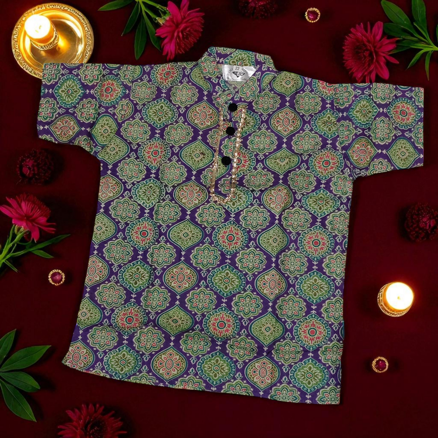 RAJMAHAL LUXE – Premium Cotton Boys Short Sleeve Kurta | 11 Colors | Sizes 18–32