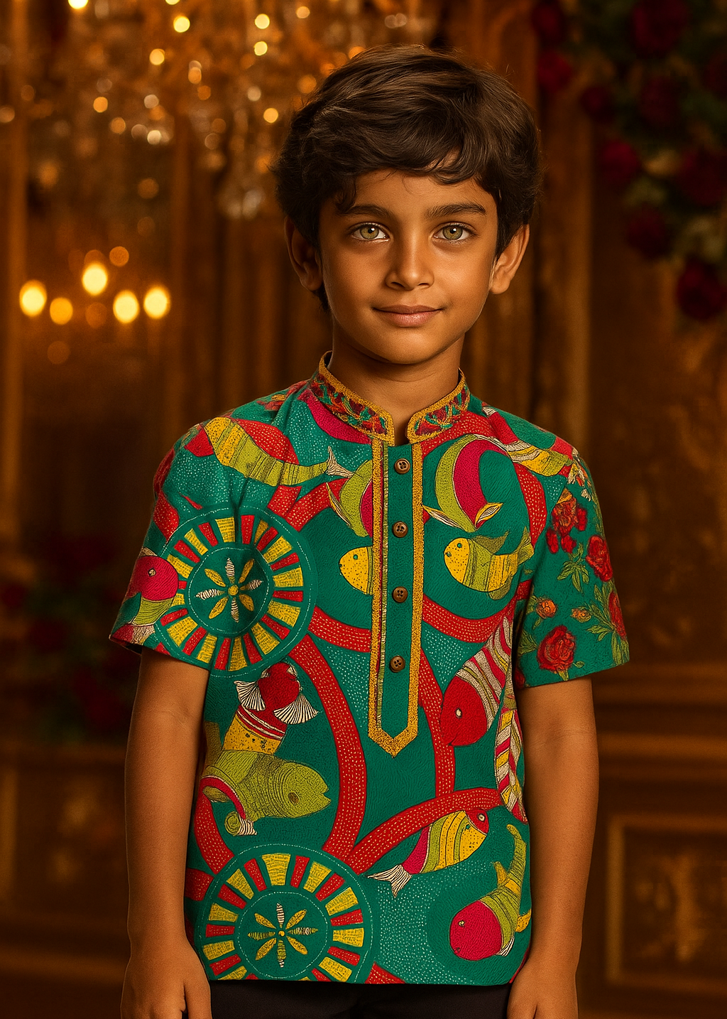 RAJMAHAL LUXE – Premium Cotton Boys Short Sleeve Kurta | 11 Colors | Sizes 18–32